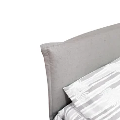 LETTO SINGOLO CON CONTENITORE MOD. CHANEL IN TESSUTO SABBIA