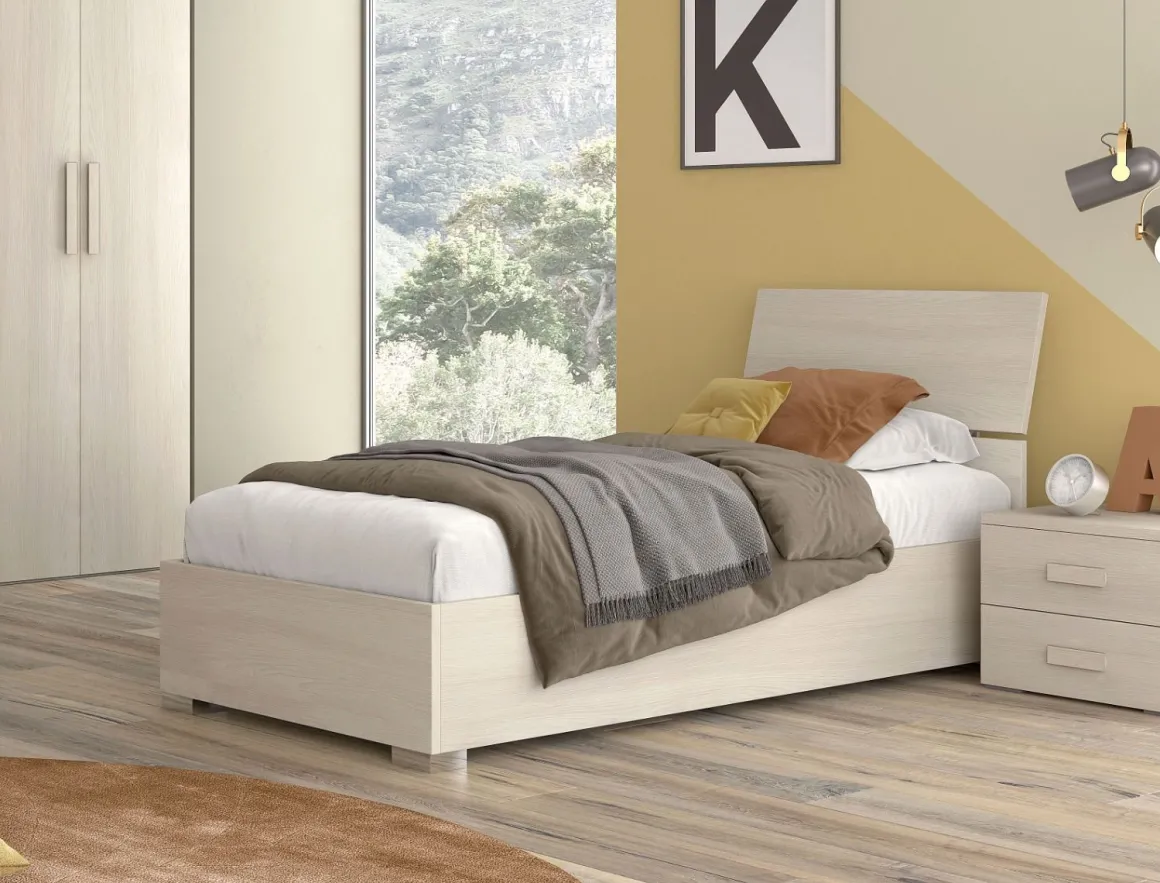 LETTO SINGOLO CON CONTENITORE OLMO