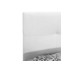 LETTO SINGOLO CON CONTENITORE IN ECOPELLE BIANCA