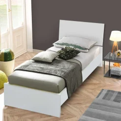 LETTO SINGOLO CON GIROLETTO BIANCO OPACO