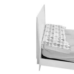 LETTO SINGOLO CON GIROLETTO BIANCO OPACO