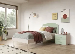 LETTO SINGOLO CON GIROLETTO MOD. EDDY OLMO E AGAVE