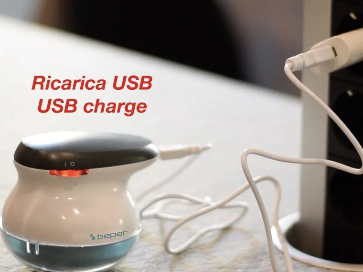 Levapelucchi Ricariricabile con Porta USB Beper: Levapelucchi ricaricabile