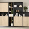 LIBRERIA COMPLETA MOD. SIGN GRIGIO OPACO E JACKSON HICHORY