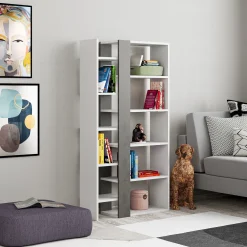 LIBRERIA LIFT BIANCO E RETRO GRAY: vendita online LIBRERIA LIFT BIANCO E RETRO GRAY in offerta