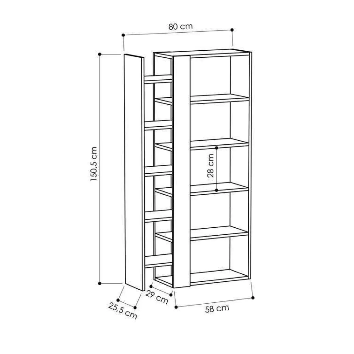 LIBRERIA LIFT BIANCO E RETRO GRAY: vendita online LIBRERIA LIFT BIANCO E RETRO GRAY in offerta