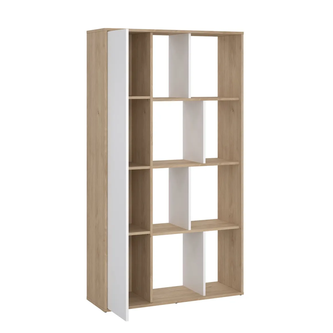 LIBRERIA MODELLO MAZE JACKSON HICKORY E BIANCO LUCIDO