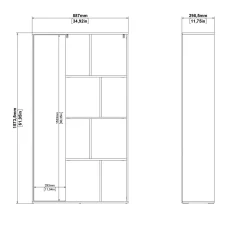 LIBRERIA MODELLO MAZE JACKSON HICKORY E BIANCO LUCIDO