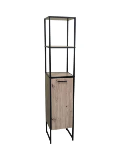 LIBRERIA CM 32X33 H.160 ROVERE NODATO E METALLO NERO : vendita online LIBRERIA CM 32X33 H.160 ROVERE NODATO E METALLO NERO in offerta