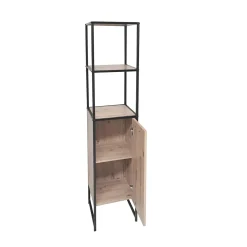 LIBRERIA CM 32X33 H.160 ROVERE NODATO E METALLO NERO : vendita online LIBRERIA CM 32X33 H.160 ROVERE NODATO E METALLO NERO in offerta