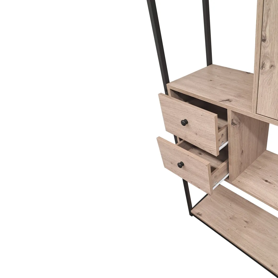 LIBRERIA CM 80X30 H.160 ROVERE NODATO E METALLO NERO : vendita online LIBRERIA CM 80X30 H.160 ROVERE NODATO E METALLO NERO in offerta