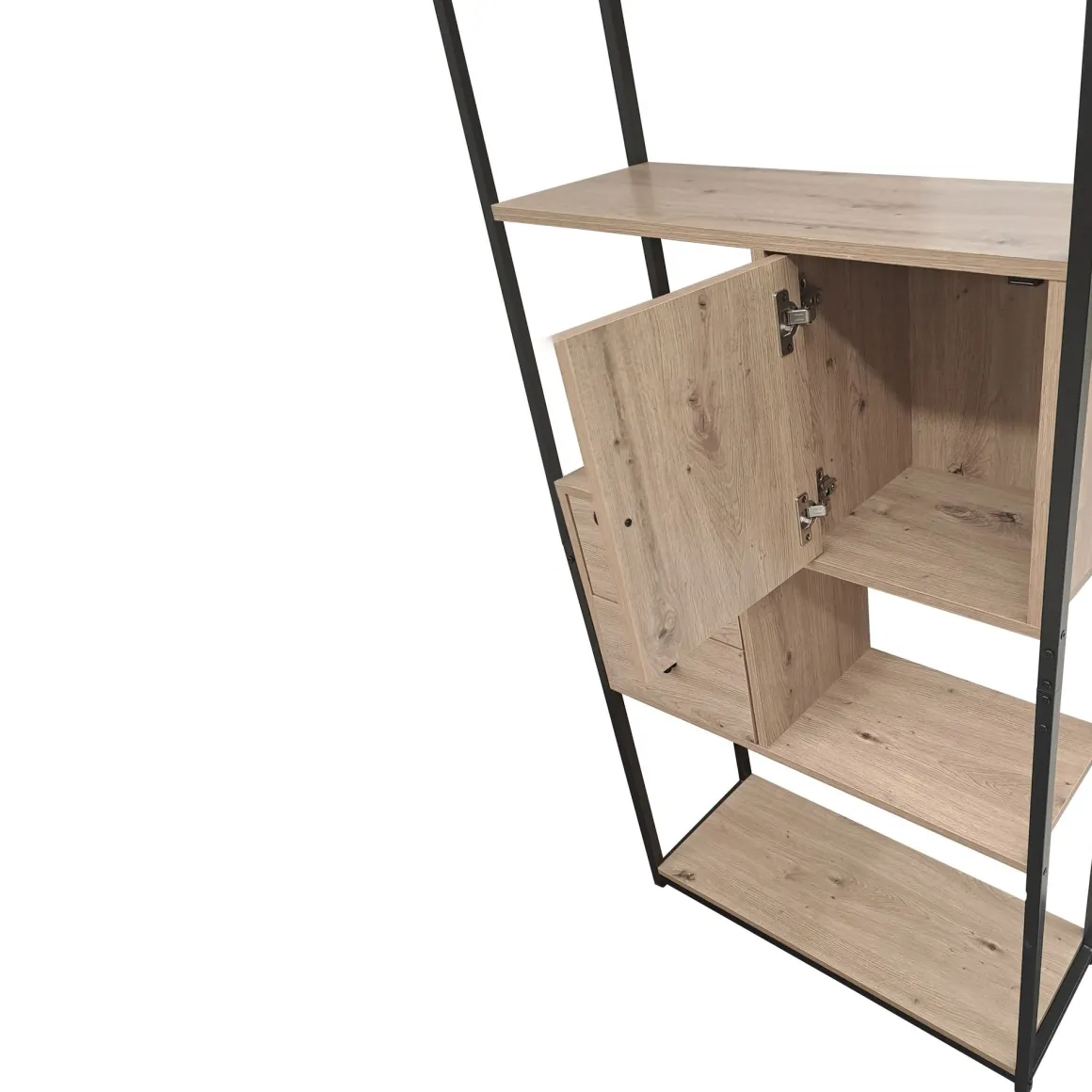 LIBRERIA CM 80X30 H.160 ROVERE NODATO E METALLO NERO : vendita online LIBRERIA CM 80X30 H.160 ROVERE NODATO E METALLO NERO in offerta