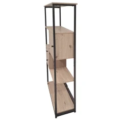 LIBRERIA CM 80X30 H.160 ROVERE NODATO E METALLO NERO : vendita online LIBRERIA CM 80X30 H.160 ROVERE NODATO E METALLO NERO in offerta