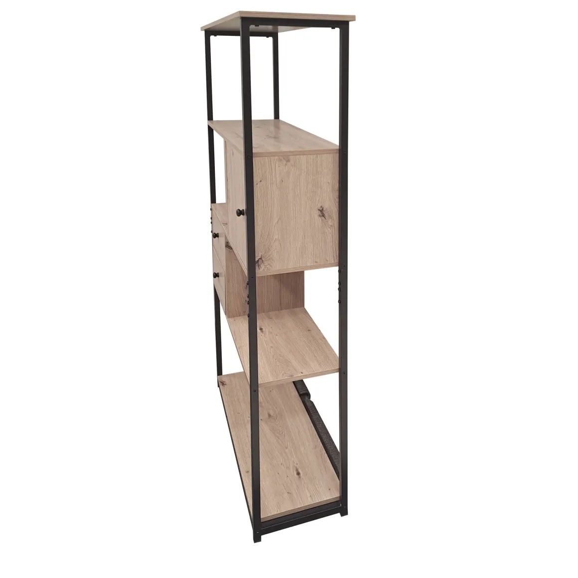 LIBRERIA CM 80X30 H.160 ROVERE NODATO E METALLO NERO : vendita online LIBRERIA CM 80X30 H.160 ROVERE NODATO E METALLO NERO in offerta