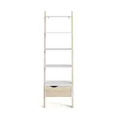 libreria in laminato rovere e bianco LIB83