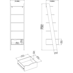 libreria in laminato rovere e bianco LIB83
