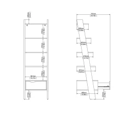 libreria in laminato rovere e bianco LIB83