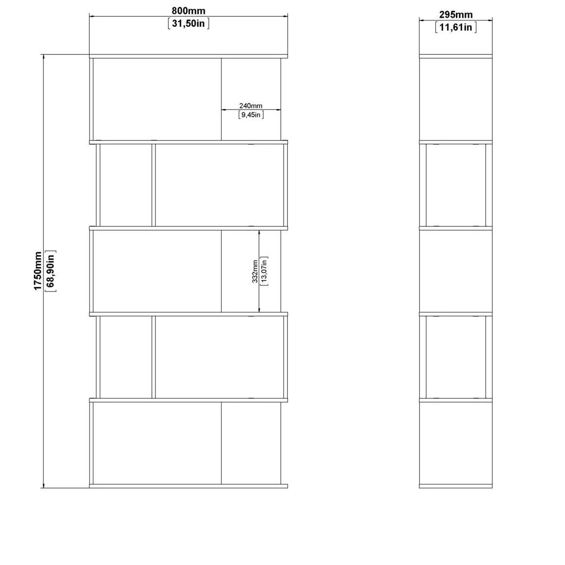 LIBRERIA MOD. MAZE JACKSON HICKORY E BIANCO OPACO : vendita online LIBRERIA MOD. MAZE JACKSON HICKORY E BIANCO OPACO in offerta