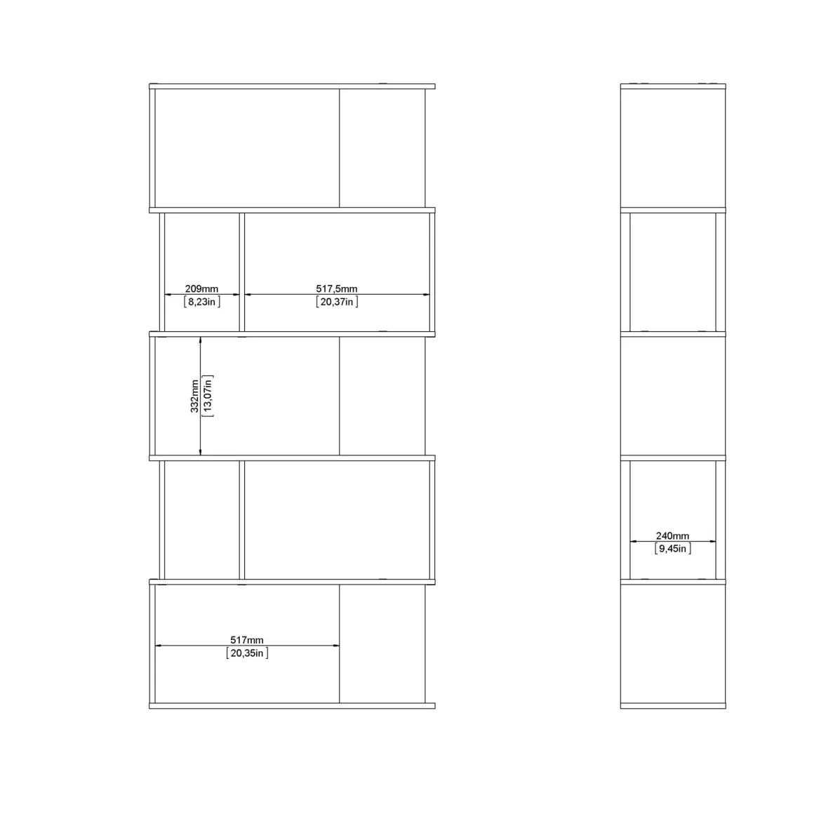 LIBRERIA MOD. MAZE JACKSON HICKORY E BIANCO OPACO : vendita online LIBRERIA MOD. MAZE JACKSON HICKORY E BIANCO OPACO in offerta