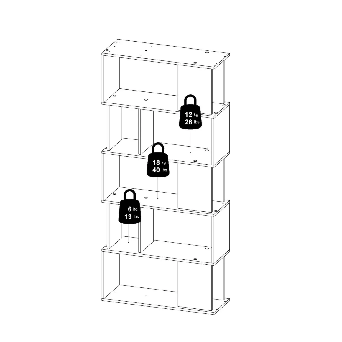 LIBRERIA MOD. MAZE JACKSON HICKORY E BIANCO OPACO : vendita online LIBRERIA MOD. MAZE JACKSON HICKORY E BIANCO OPACO in offerta