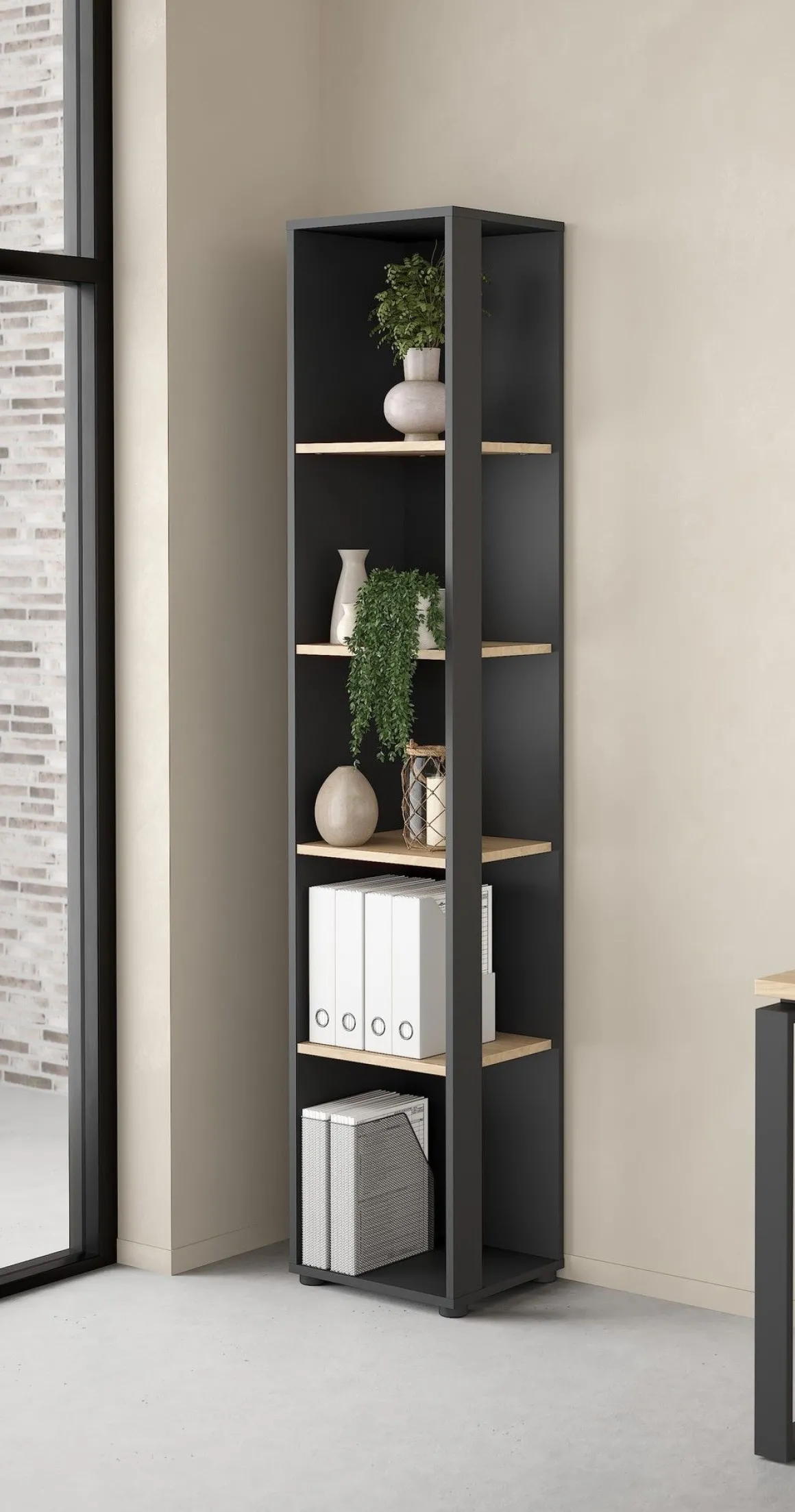 LIBRERIA SIGN CM 40.8X34.3 H.204.7 GRIGIO OPACO E JACKSON HICHORY: vendita online LIBRERIA SIGN CM 40.8X34.3 H.204.7 GRIGIO OPACO E JACKSON HICHORY in offerta