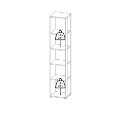 LIBRERIA SIGN CM 40.8X34.3 H.204.7 GRIGIO OPACO E JACKSON HICHORY: vendita online LIBRERIA SIGN CM 40.8X34.3 H.204.7 GRIGIO OPACO E JACKSON HICHORY in offerta