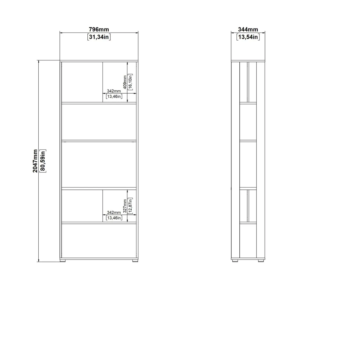 LIBRERIA SIGN CM 79.6X34.4 H.204.7 GRIGIO OPACO E JACKSON HICHORY : vendita online LIBRERIA SIGN CM 79.6X34.4 H.204.7 GRIGIO OPACO E JACKSON HICHORY in offerta
