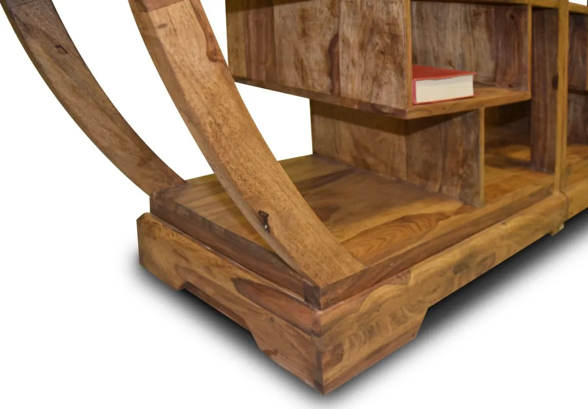 LIBRERIA TUTTO IN LEGNO MASSELLO DI SHEESHAM