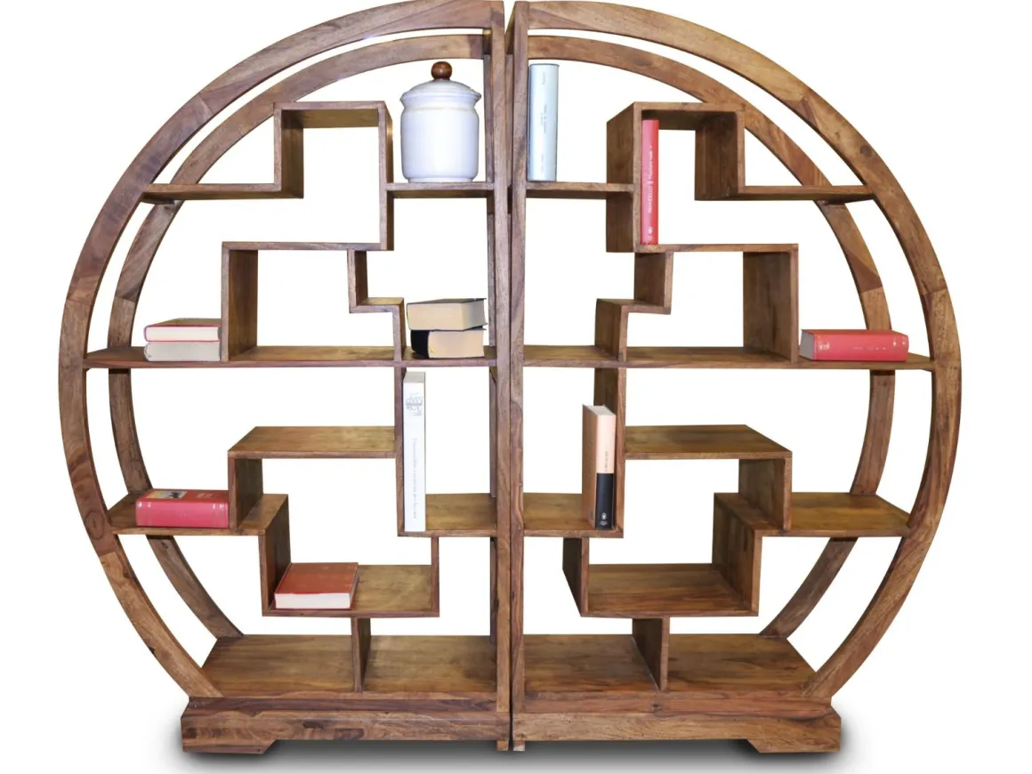 LIBRERIA TUTTO IN LEGNO MASSELLO DI SHEESHAM