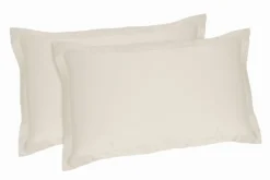 LINEA BRIGHT - FEDERA 4 VOLANI IN RASO DI COTONE 52X82CM PANNA: vendita online LINEA BRIGHT - FEDERA 4 VOLANI IN RASO DI COTONE 52X82CM PANNA in offerta
