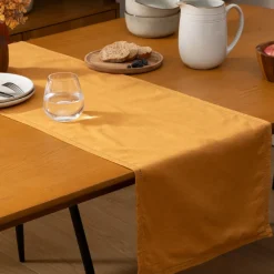 LINEA ELINA - RUNNER IN LINO E COTONE 38X140CM OCRA: vendita online LINEA ELINA - RUNNER IN LINO E COTONE 38X140CM OCRA in offerta