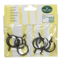 LINEA FERRO DECO - SET 8 ANELLI PER TENDA IN PLASTICA COLORE NERO : vendita online LINEA FERRO DECO - SET 8 ANELLI PER TENDA IN PLASTICA COLORE NERO in offerta