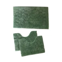 LINEA FOGLIA - PARURE 3PZ TAPPETINI BAGNO VERDE SCURO: vendita online LINEA FOGLIA - PARURE 3PZ TAPPETINI BAGNO VERDE SCURO in offerta
