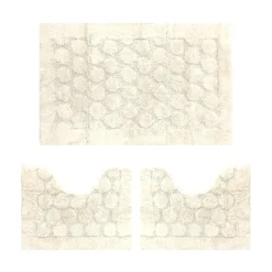 LINEA FOGLIA - PARURE 3PZ TAPPETINI BAGNO PANNA : vendita online LINEA FOGLIA - PARURE 3PZ TAPPETINI BAGNO PANNA in offerta