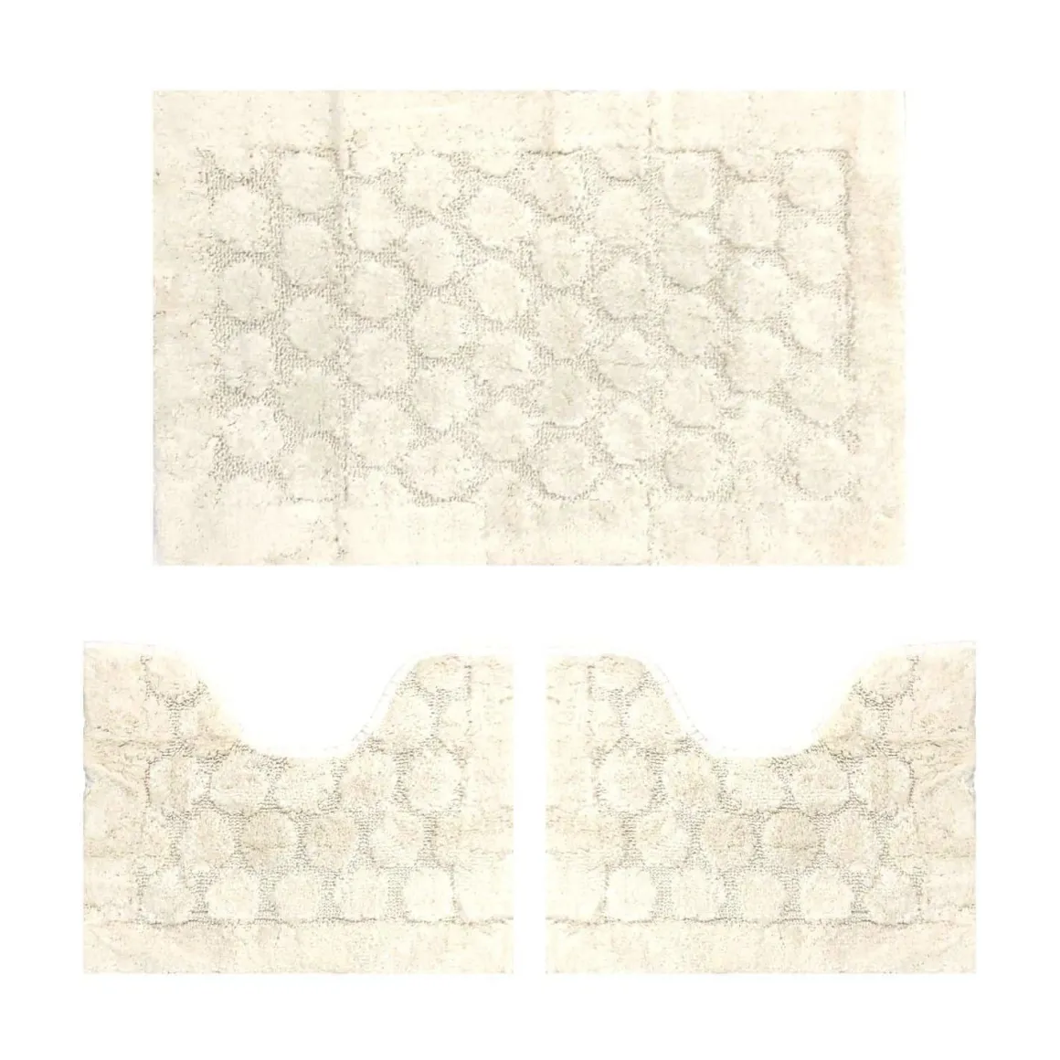 LINEA FOGLIA - PARURE 3PZ TAPPETINI BAGNO PANNA : vendita online LINEA FOGLIA - PARURE 3PZ TAPPETINI BAGNO PANNA in offerta