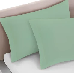 LINEA FRIDA - COPPIA FEDERE IN COTONE 52X82 CM VERDONE: vendita online LINEA FRIDA - COPPIA FEDERE IN COTONE 52X82 CM VERDONE in offerta