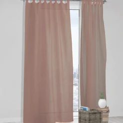 LINEA LIZA - TENDA CON PASSANTI IN POLIESTERE 140X280CM MARRONE: vendita online LINEA LIZA - TENDA CON PASSANTI IN POLIESTERE 140X280CM MARRONE in offerta