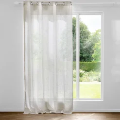 LINEA MARIUS - TENDA CON OCCHIELLI IN TESSUTO EFFETTO LINO 140X280CM BEIGE CON DECORO: vendita online LINEA MARIUS - TENDA CON OCCHIELLI IN TESSUTO EFFETTO LINO 140X280CM BEIGE CON DECORO in offerta