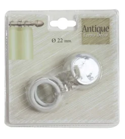 LINEA ANTIQUE - SET 8 ANELLI PER TENDA IN METALLO COLORE BIANCO-BEIGE: vendita online LINEA ANTIQUE - SET 8 ANELLI PER TENDA IN METALLO COLORE BIANCO-BEIGE in offerta