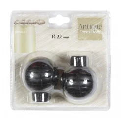 LINEA ANTIQUE - SET 2 FINALI PER TENDA MOD. SFERA COLORE NERO: vendita online LINEA ANTIQUE - SET 2 FINALI PER TENDA MOD. SFERA COLORE NERO in offerta