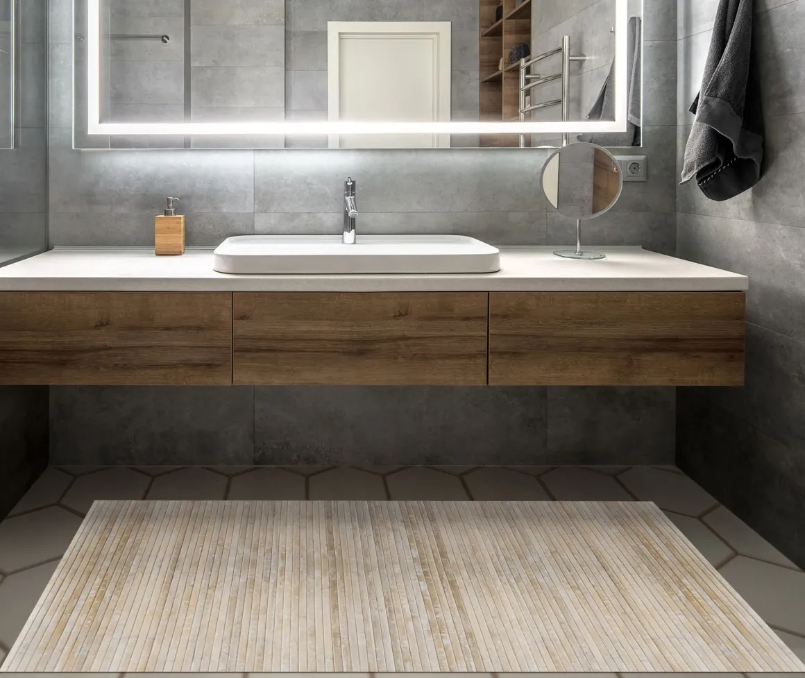 LINEA BAMBOO COOL - TAPPETO IN BAMBU' GESSO 80X150CM: vendita online LINEA BAMBOO COOL - TAPPETO IN BAMBU' GESSO 80X150CM in offerta