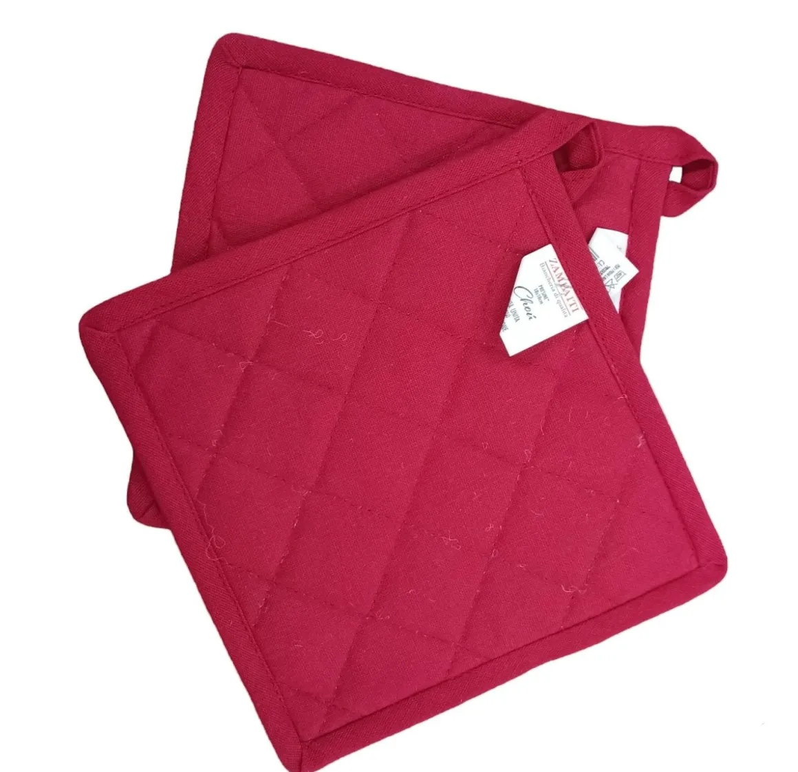 LINEA CHOU - COPPIA PRESINE IN COTONE TRAPUNTATO CM 18X18 ROSSO: vendita online LINEA CHOU - COPPIA PRESINE IN COTONE TRAPUNTATO CM 18X18 ROSSO in offerta