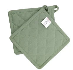 LINEA CHOU - COPPIA PRESINE IN COTONE TRAPUNTATO CM 18X18 VERDE: vendita online LINEA CHOU - COPPIA PRESINE IN COTONE TRAPUNTATO CM 18X18 VERDE in offerta