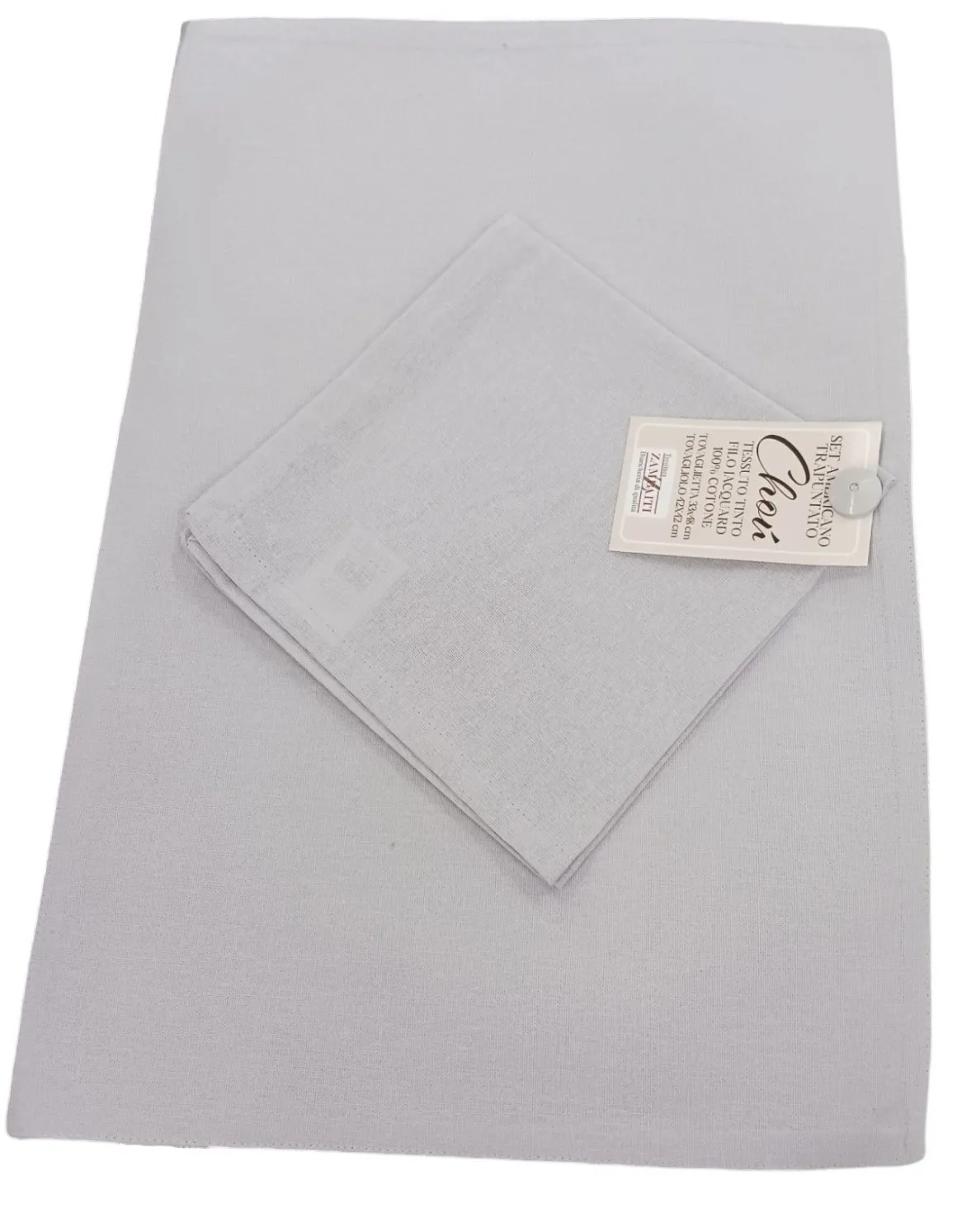 LINEA CHOU - SET AMERICANO IN COTONE TRAPUNTATO GHIACCIO: vendita online LINEA CHOU - SET AMERICANO IN COTONE TRAPUNTATO GHIACCIO in offerta