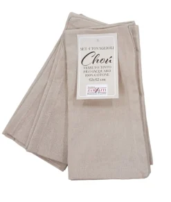 LINEA CHOU - 4 TOVAGLIOLI IN COTONE 42X42 CM TORTORA: vendita online LINEA CHOU - 4 TOVAGLIOLI IN COTONE 42X42 CM TORTORA in offerta