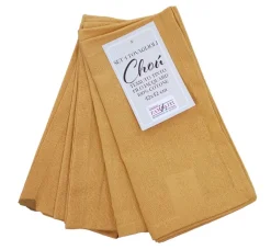 LINEA CHOU - 4 TOVAGLIOLI IN COTONE 42X42 OCRA : vendita online LINEA CHOU - 4 TOVAGLIOLI IN COTONE 42X42 OCRA in offerta