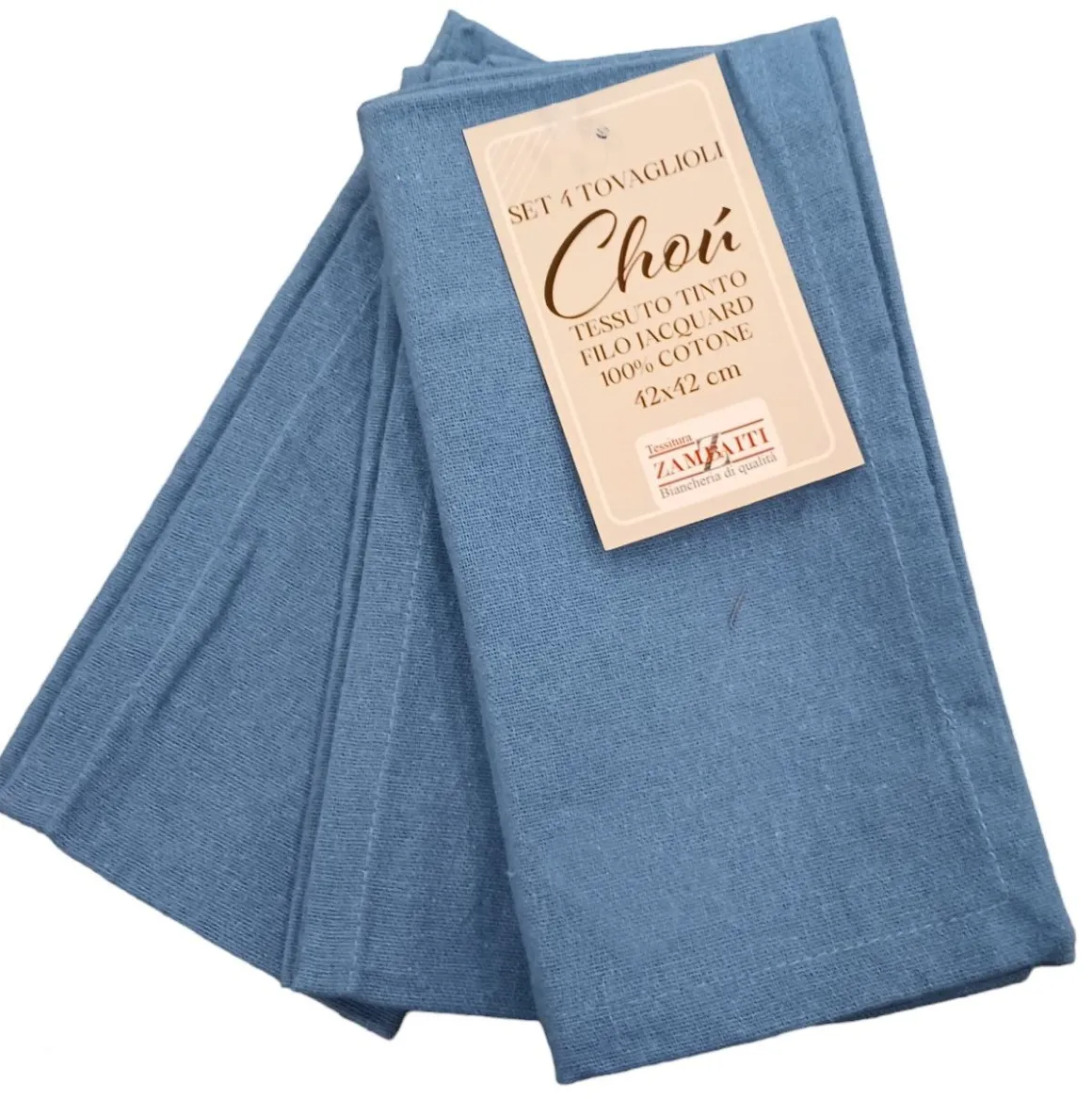 LINEA CHOU - 4 TOVAGLIOLI IN COTONE CM 42X42 AVIO: vendita online LINEA CHOU - 4 TOVAGLIOLI IN COTONE CM 42X42 AVIO in offerta