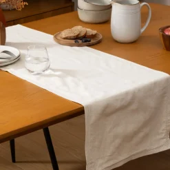 LINEA ELINA - RUNNER IN LINO E COTONE 38X140CM BEIGE: vendita online LINEA ELINA - RUNNER IN LINO E COTONE 38X140CM BEIGE in offerta