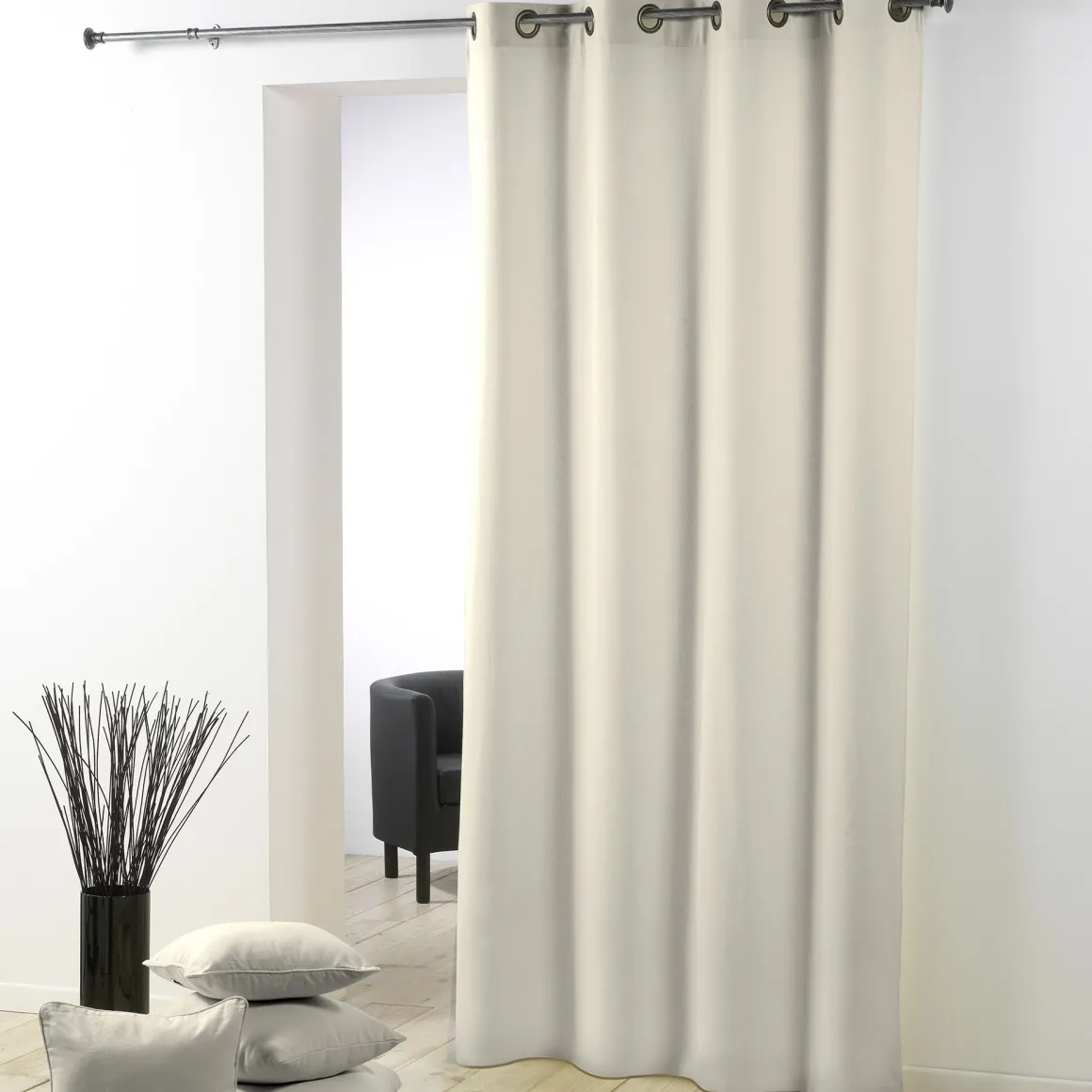 LINEA ESSENTIEL - TENDA CON OCCHIELLI IN POLIESTERE UNITO 140X280CM NATURALE: vendita online LINEA ESSENTIEL - TENDA CON OCCHIELLI IN POLIESTERE UNITO 140X280CM NATURALE in offerta