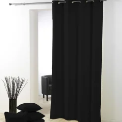 LINEA ESSENTIEL - TENDA CON OCCHIELLI IN POLIESTERE UNITO 140X280CM NERO: vendita online LINEA ESSENTIEL - TENDA CON OCCHIELLI IN POLIESTERE UNITO 140X280CM NERO in offerta